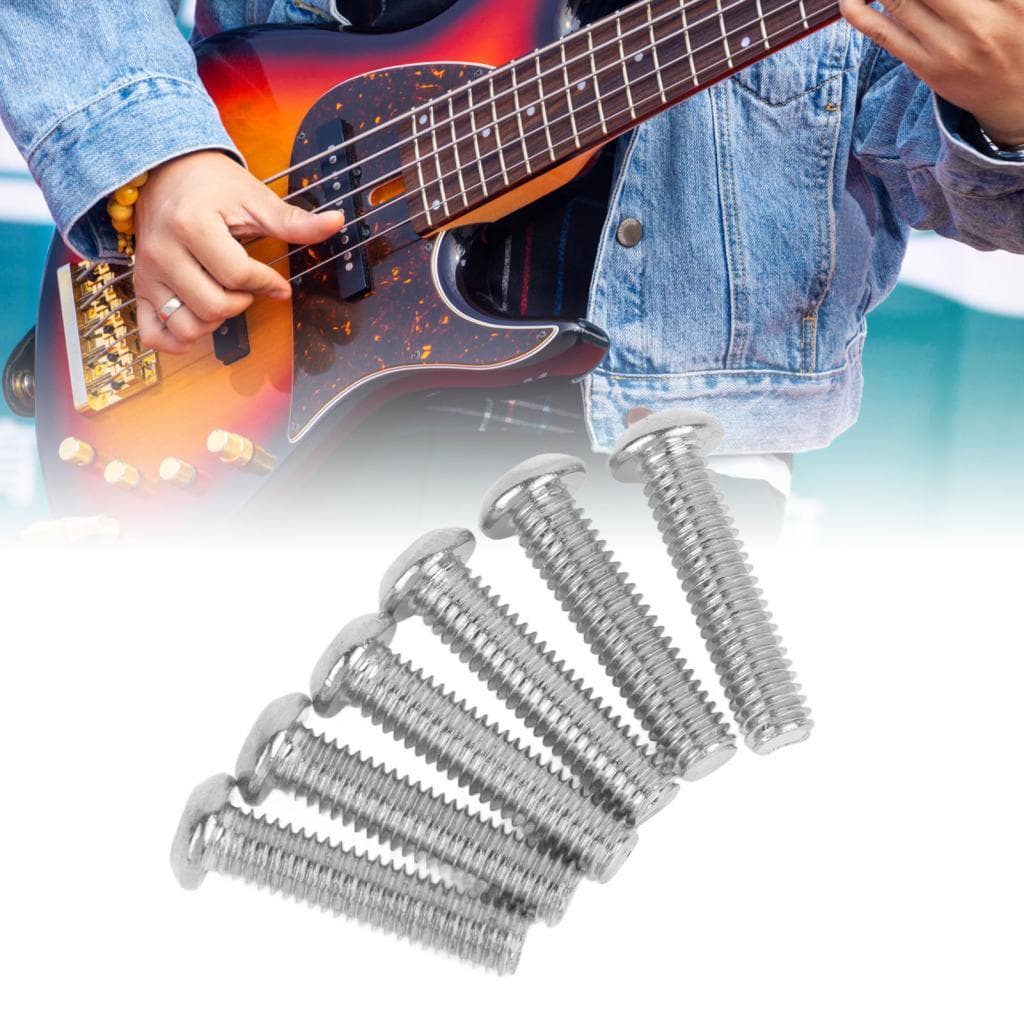 6 PCS Ponte de guitarra parafusos sextavados Conjunto de montagem de sela de baixo elétrico Ajuste de altura com cabeça