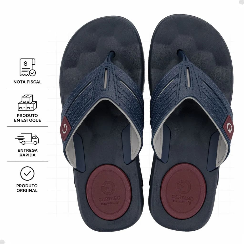 Chinelo Masculino Cartago Egeu Palmilha Confortável Original