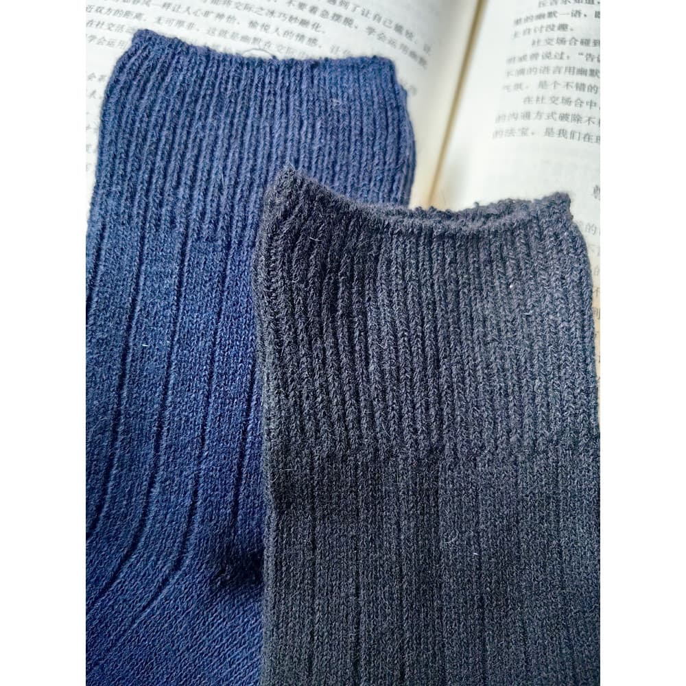 Meias de lã pretas meninas linha grossa mais grossa mais quente absorvente de suor meias alargadas confortáveis meias de