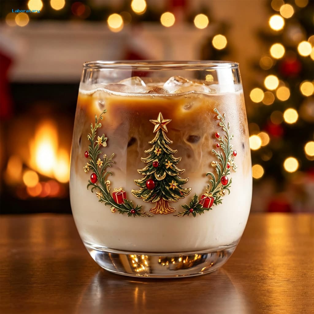 Copos Festivos Para Festas , Utensílios Bebidas Com Tema De Natal , Copo De Vidro Durável De Alta Definição , Design Erg