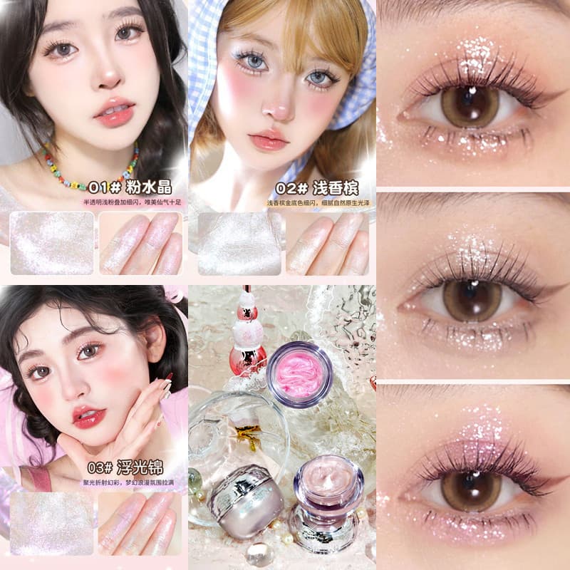 Gogotales Starlight Exposição Destaque Creme Diamante Sombra Brilhante Fino Piscando Marcador Verão Iluminador Facial