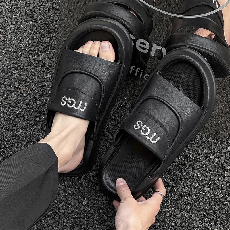 Chinelos masculinos verão exterior usar sapatos de praia de sola grossa antiderrapante pisando merda sentir Flip-Flops m