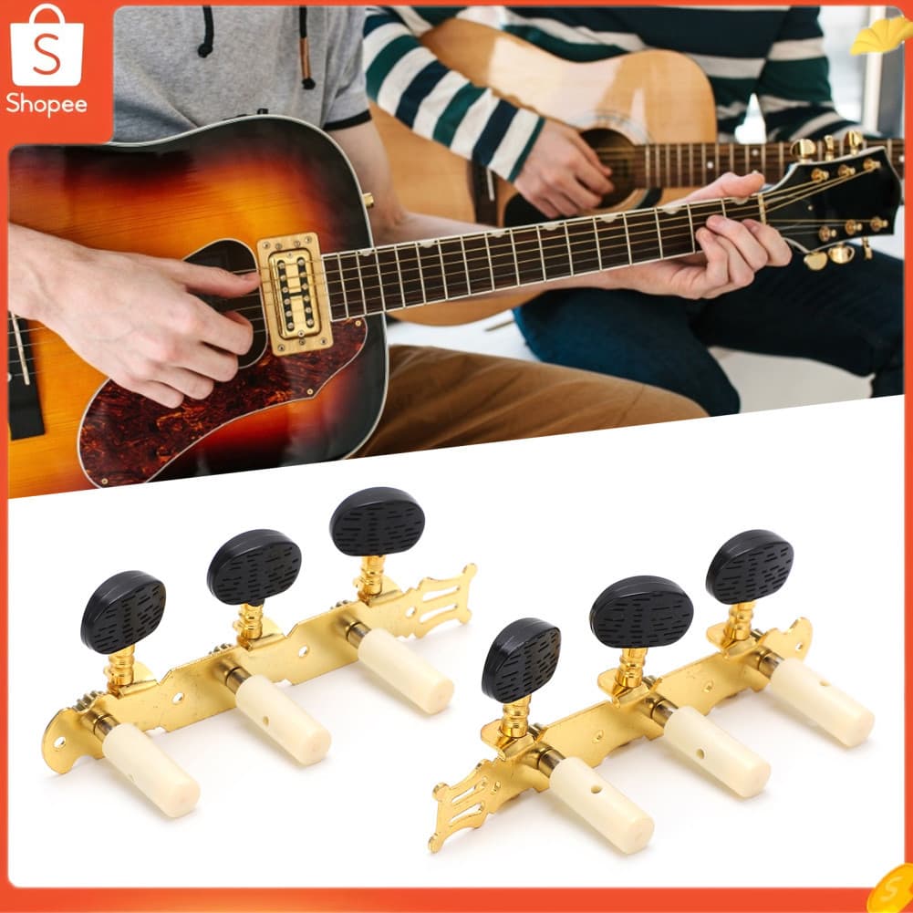 Daconovo guitarra afinador cabeça de metal conjunto aberto kit acústico elétrico corda tuning peg para guitarristas