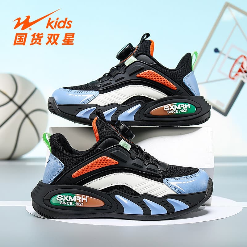 Sapatos infantis de estrela dupla para meninos 2026 primavera outono novo estilo calçados esportivos de malha infantil m