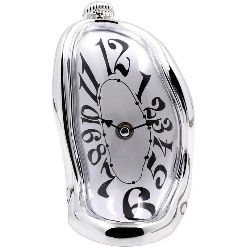 Relógio De Derretimento TIMEACT , Mesa Distorcido Sobrerealista Lareira Com Numerais Romanos Estilo Dali Torcido , Ouro
