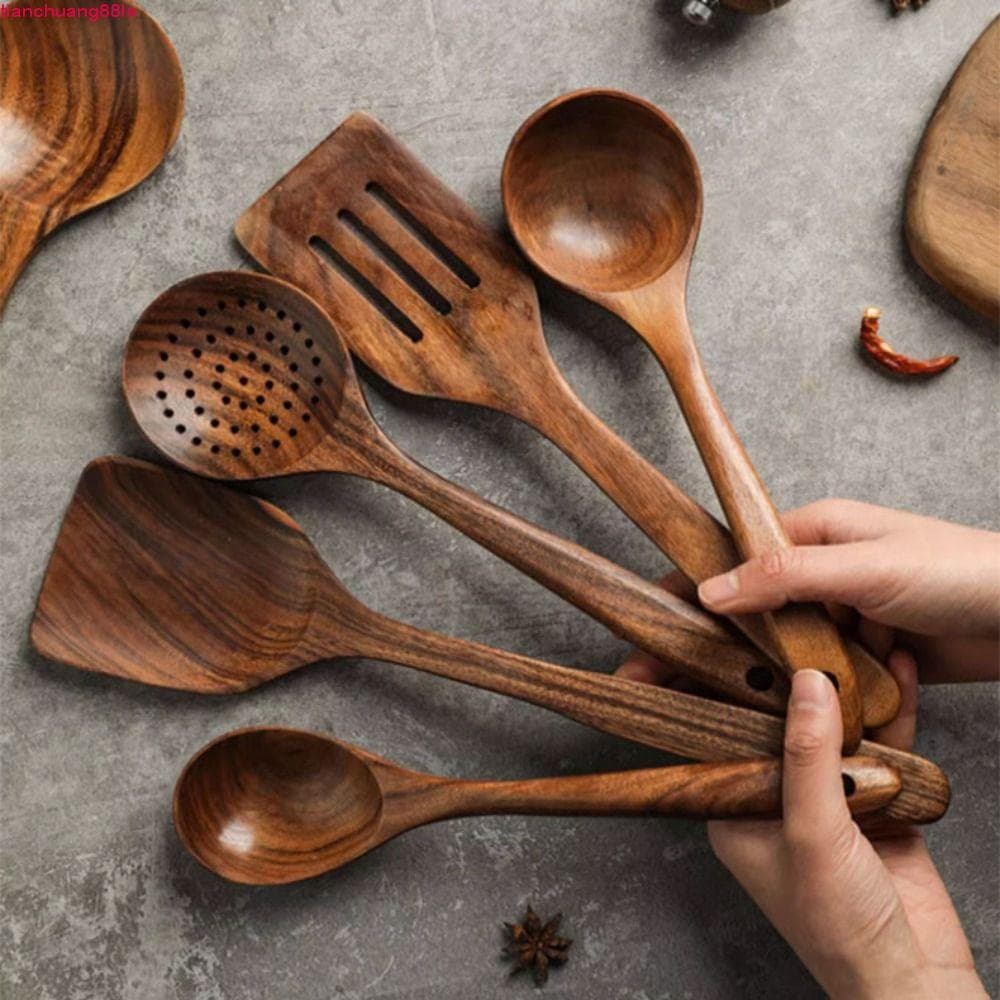 Conjunto de utensílios de cozinha Tianchuang 4-8 peças, colher durável, pá de Material Natural