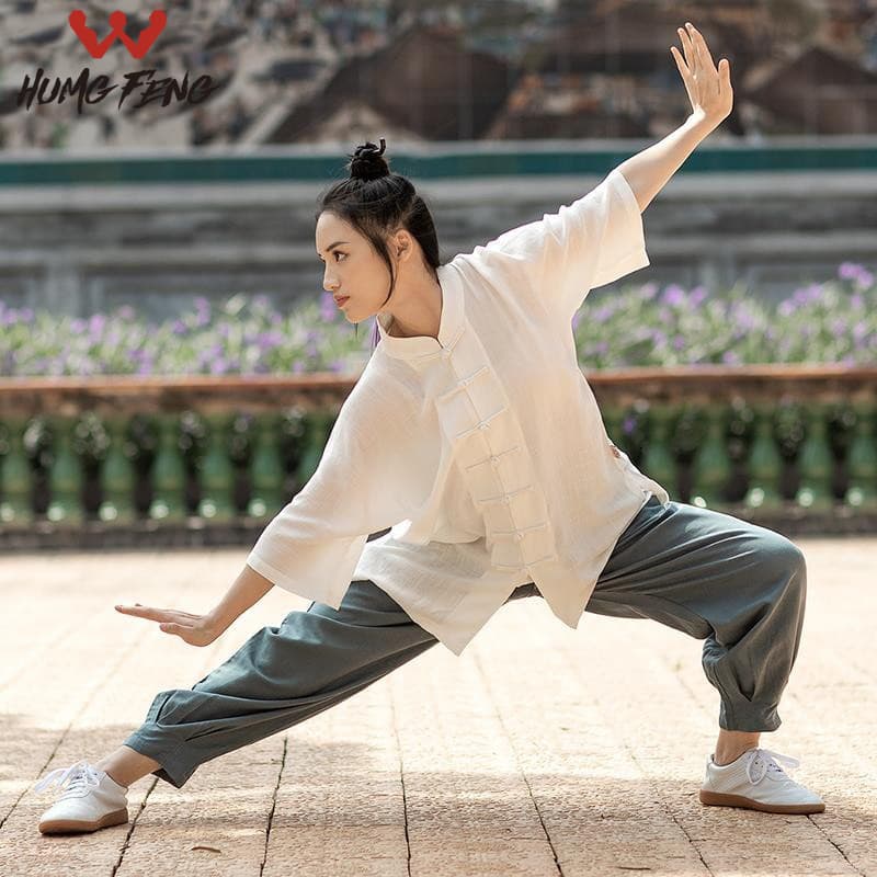 Velho tai chi roupas femininas algodão linho estilo chinês tai chi prática roupas pai artes marciais desempenho roupas d