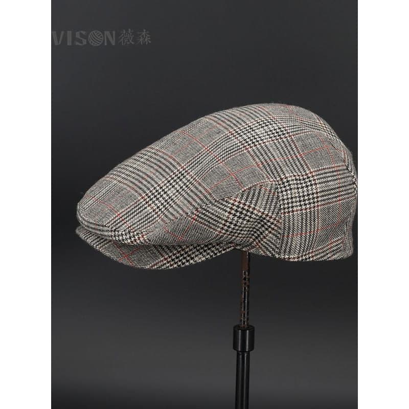 VISON britânico Retro boné frente boné literário feminino chapéu ao ar livre masculino xadrez Casual boné na moda