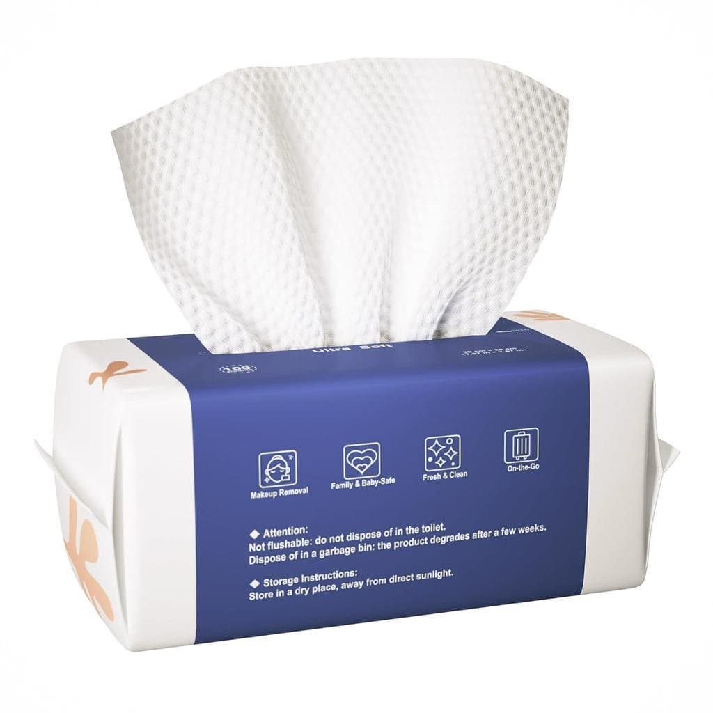 OurmedLifeFaceTowels,DisposableBiodegradableCleanFacialTowelsforSensitive,Lint-freeFaceClothsforMakeupRemover,careandWom