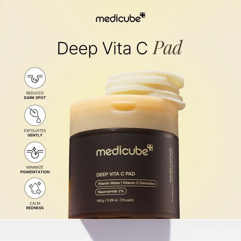 100% Original Deep Vita C Toner Pad 70 unidades |     luminosa, redução da vermelhidão, esfoliação suave, adequado