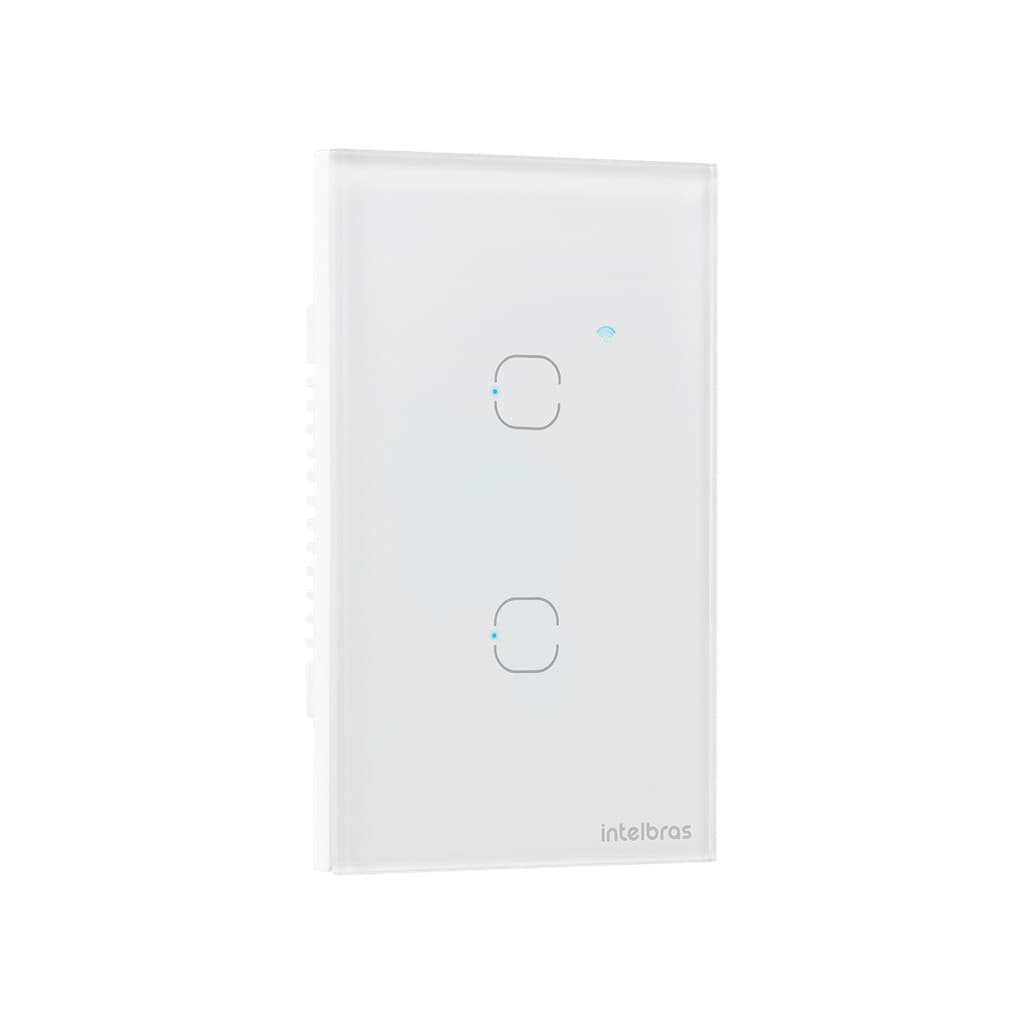 Interruptor Inteligente Wi-Fi Touch 2 teclas Branco EIW 1002 Intelbras