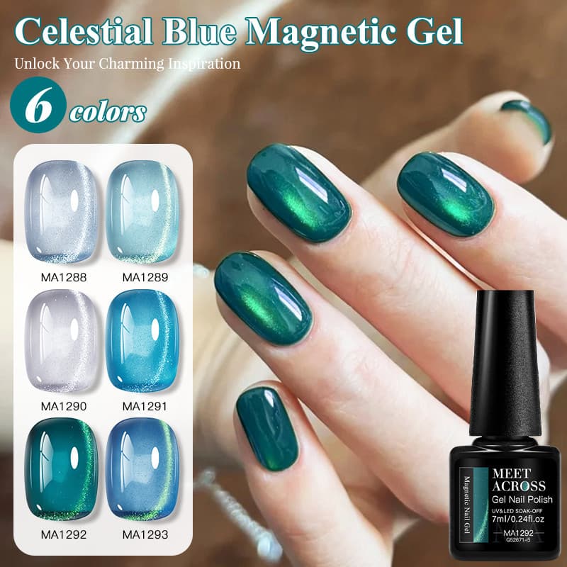 Conheça Através 7ml Celestial Azul Dreamy Shadow Olho De Gato Esmalte Gel Magnético Soak Off UV LED Curado Alto Brilho B