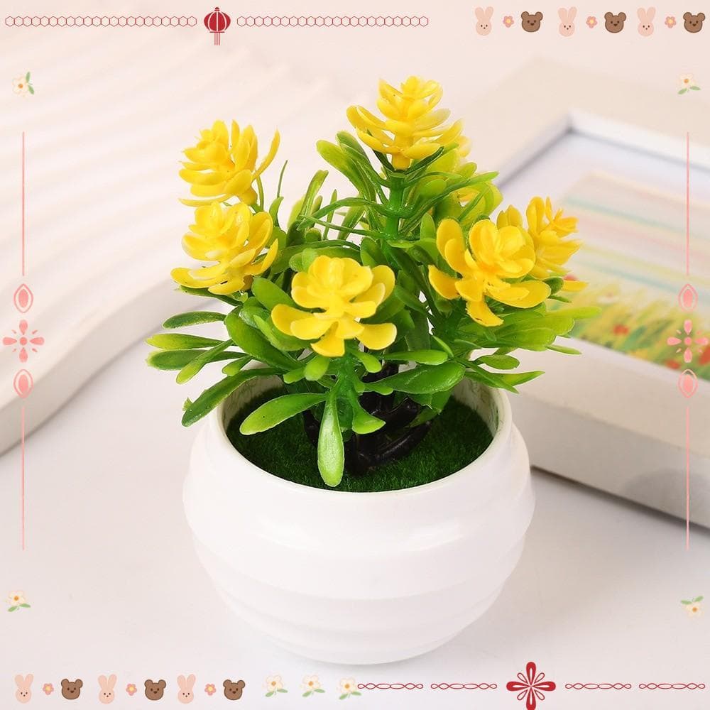 Planta Em Vaso Artificial, 7 Flores Pequenas Plantas Artificiais Falsas , Árvore Simulada Multi-Bloom