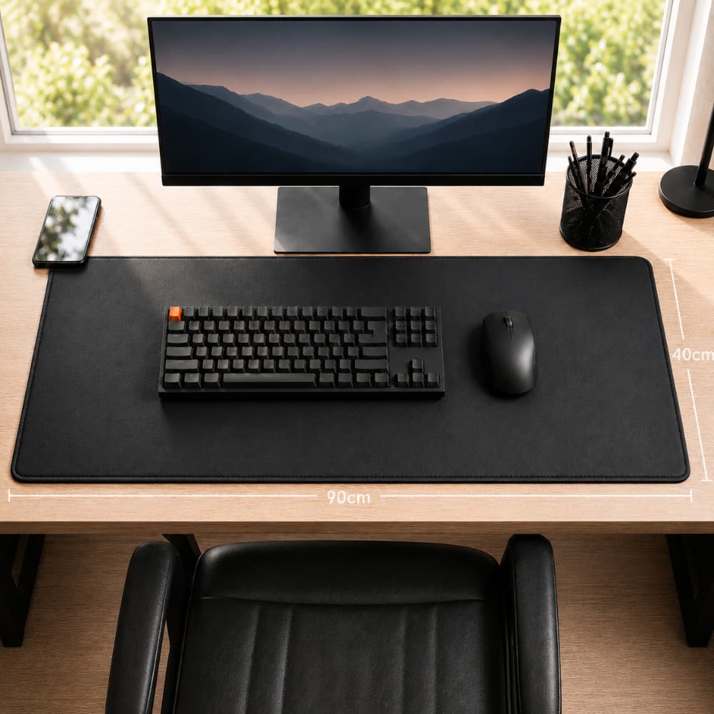 Mouse Pad Grande Gamer Desk Pad 90x40 Couro Ecológico Antiderrapante para Mesa Escritório Computador