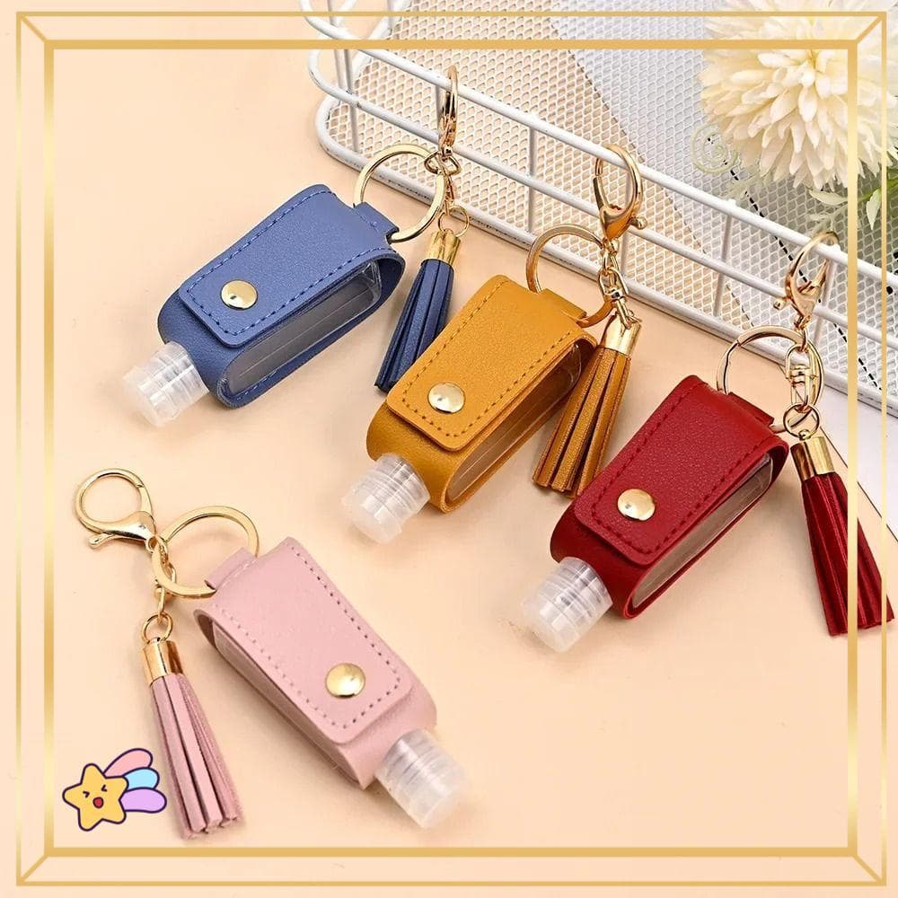 PETS1 Porta Sanitizante De Mãos , De Couro À Prova De Vazamentos , Chaveiro Portátil Universal Squeeze Bottle