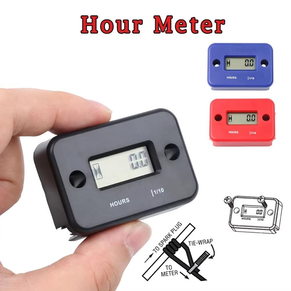 Medidor De Hora Digital LCD Contador Para ATV Instrumentos Da Motocicleta Relógios Snowmobile Gasolina Barco Gerador Bic
