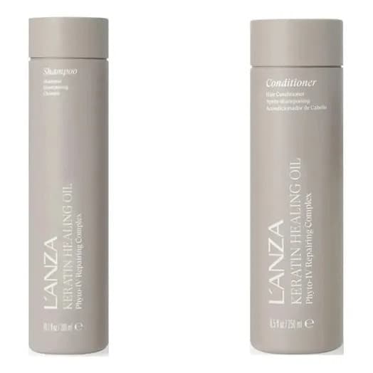 Kit Lanza: Shampoo Keratin Healing Oil 300ml + Conditioner Lustrous Keratin Healing Oil 250ml