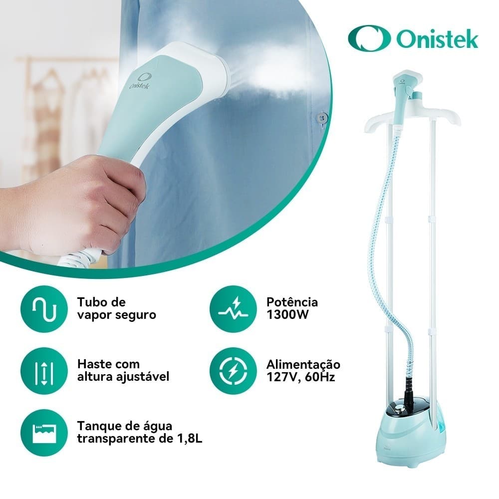 Passadeira de Roupa a Vapor Onistek ON-PR903 Tanque 1,8L Altura Ajustável 10 Modos 110V ou 220V