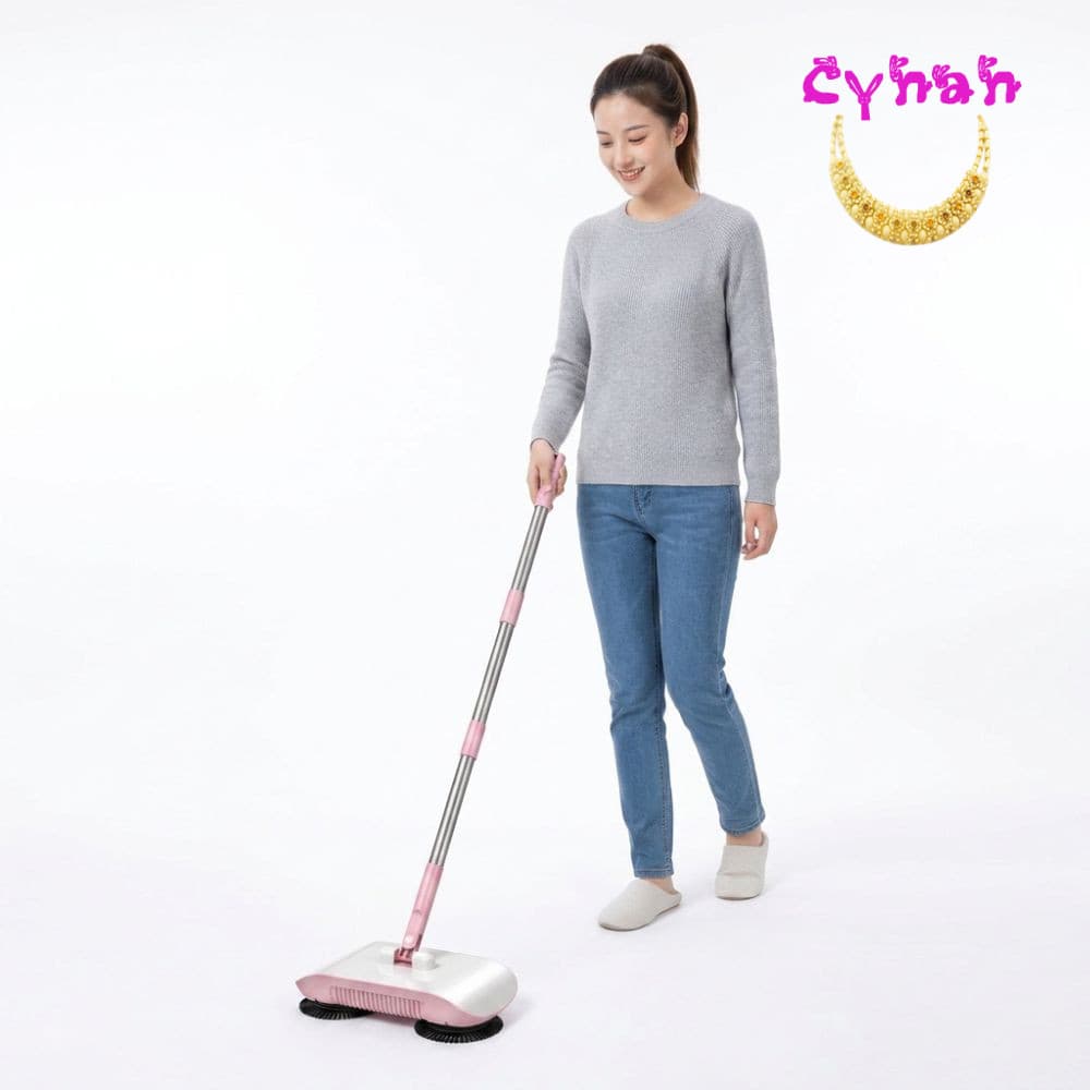 Limpeza CYNAN 2 Em 1 | Vassoura Manual De Alta Eficiência Compatível Com Piso Duro , Não Elétrica