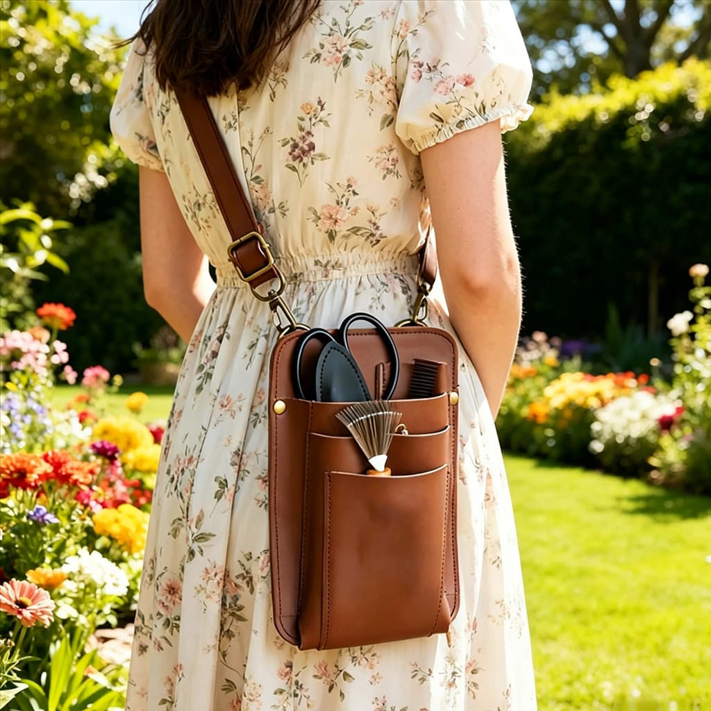 Kit de ferramentas para jardinagem, bolsa de armazenamento para uso externo, bolsa de cintura para guardar tesoura de fl