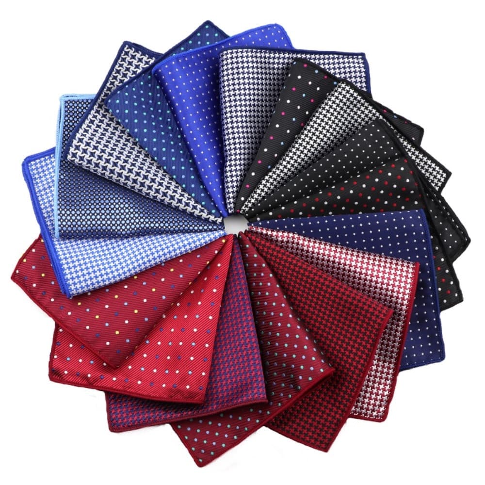 ZONFAZ – Novo lenço de seda masculino, luxuoso e moderno, em cores sólidas, com padrão de bolinhas, lenço de bolso, padr