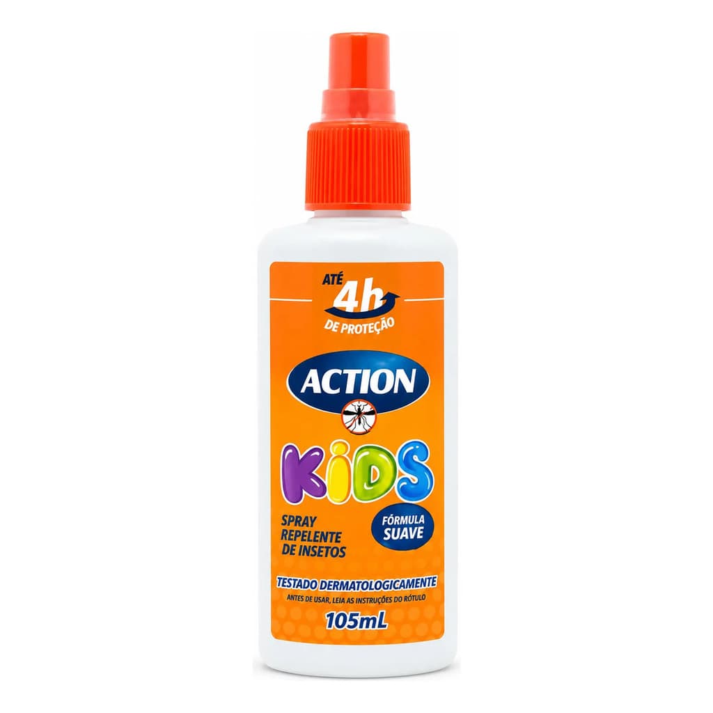 Repelente De Insetos Action Kids Spray Infantil 4h 105ml