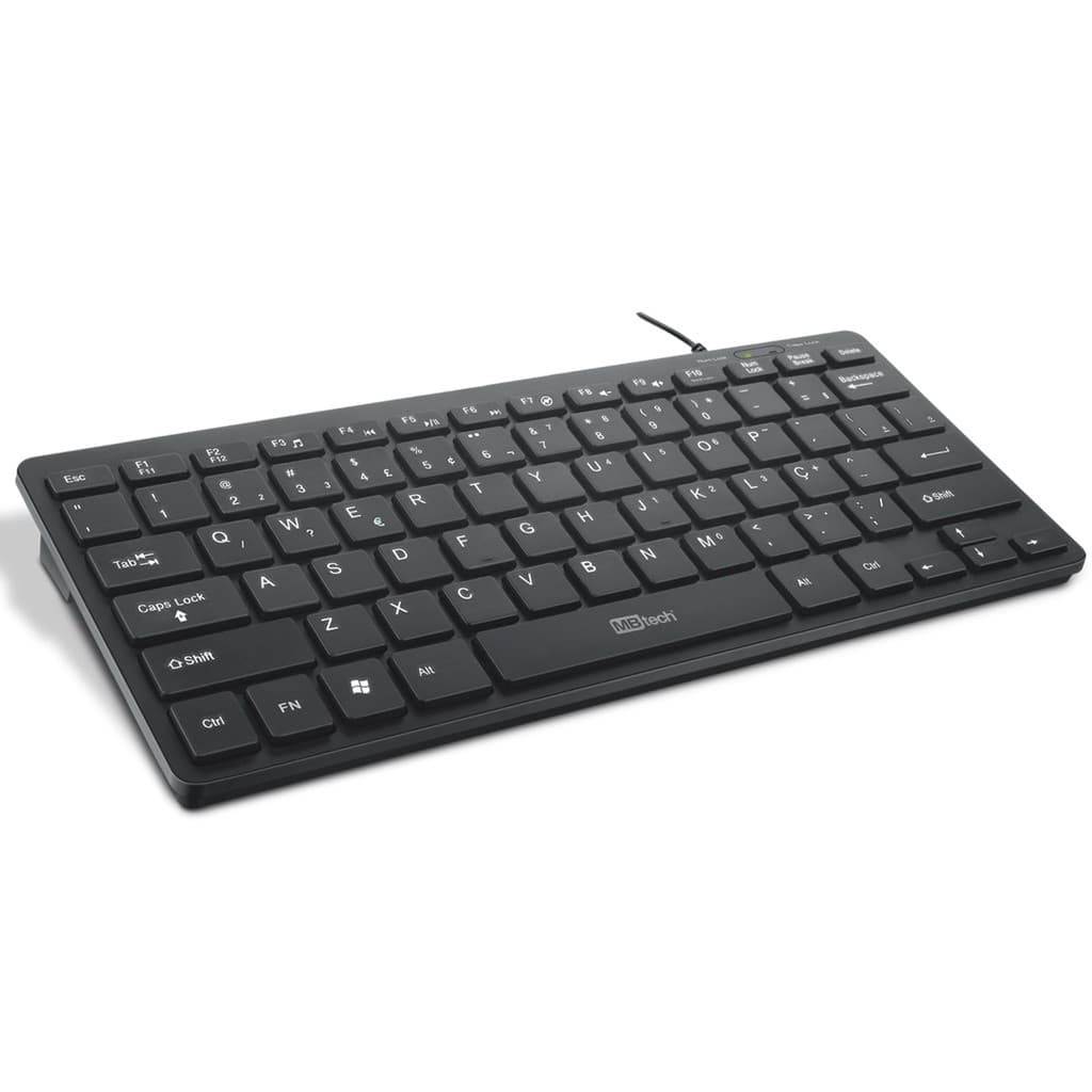 Teclado Mini USB COMPACT K8 Preto MBTech simples universal