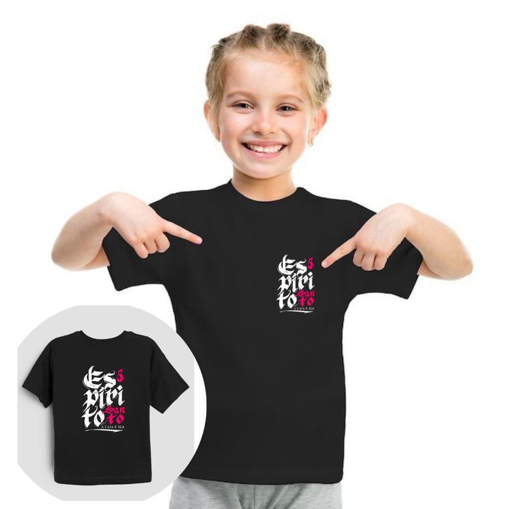 Camiseta Blusa infantil Espirito Santo Cristã Evangélica Menina/Menino/Unissex Envio Rápido