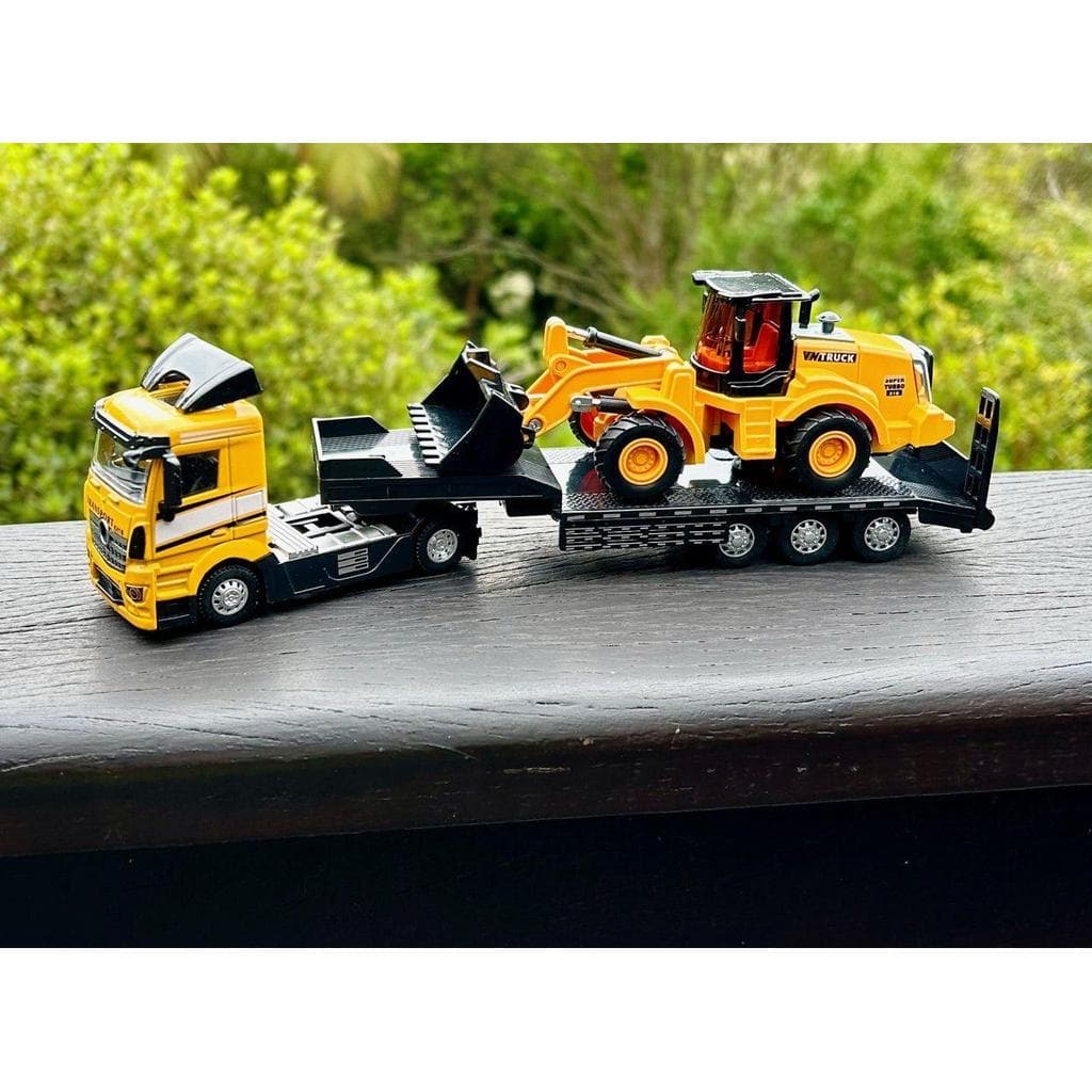 Caminhão miniatura carrinho Reboque metal colecionador escavadeira compactor pá