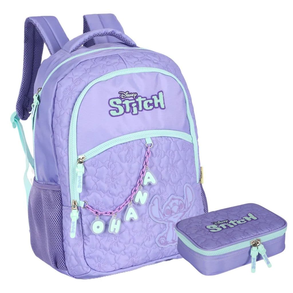 Kit Mochila de Costas Stitch Estojo Box 100 Pens Stitch Bordado