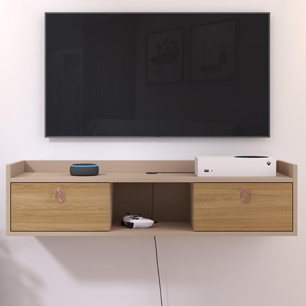 Rack Home Suspenso VEGAS Sala Tv 0.90cm Decoração Sala Quarto nicho 2 Porta - QUEIMA DE ESTOQUE