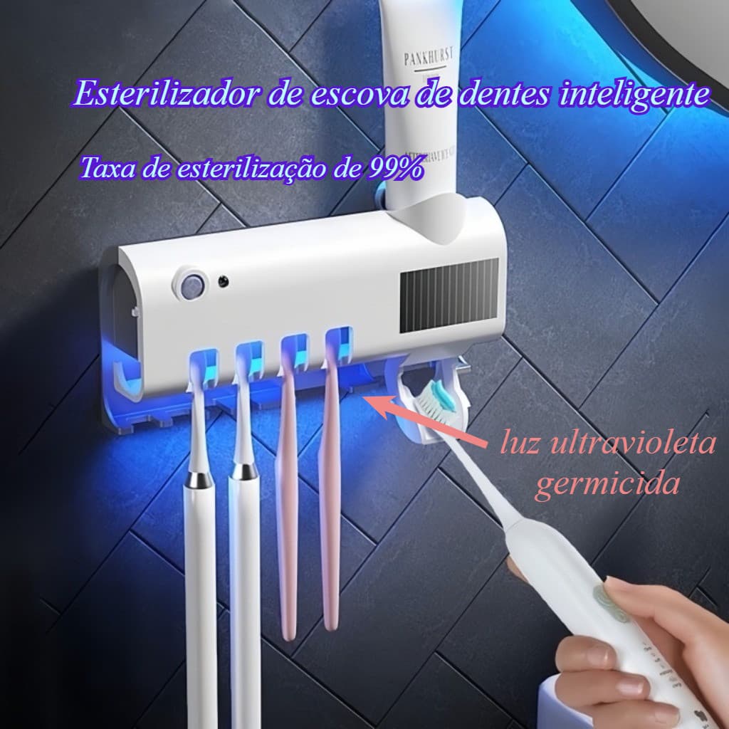 Cabide de armazenamento de escova de dentes Extrusora automática de pasta de dente equipada com função de desinfecção ul