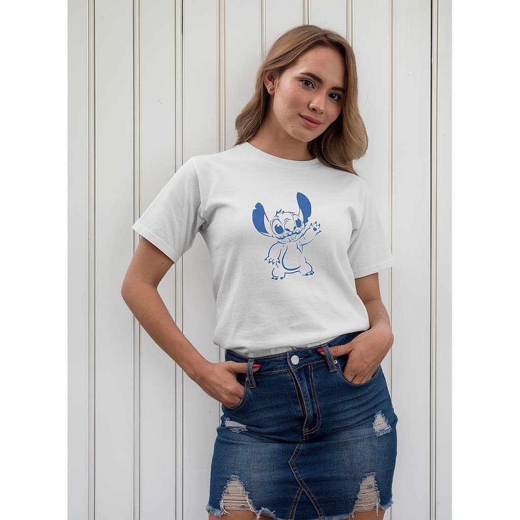 Camisa Lilo Stitch Unissex Camiseta Angel Algodão Conforto