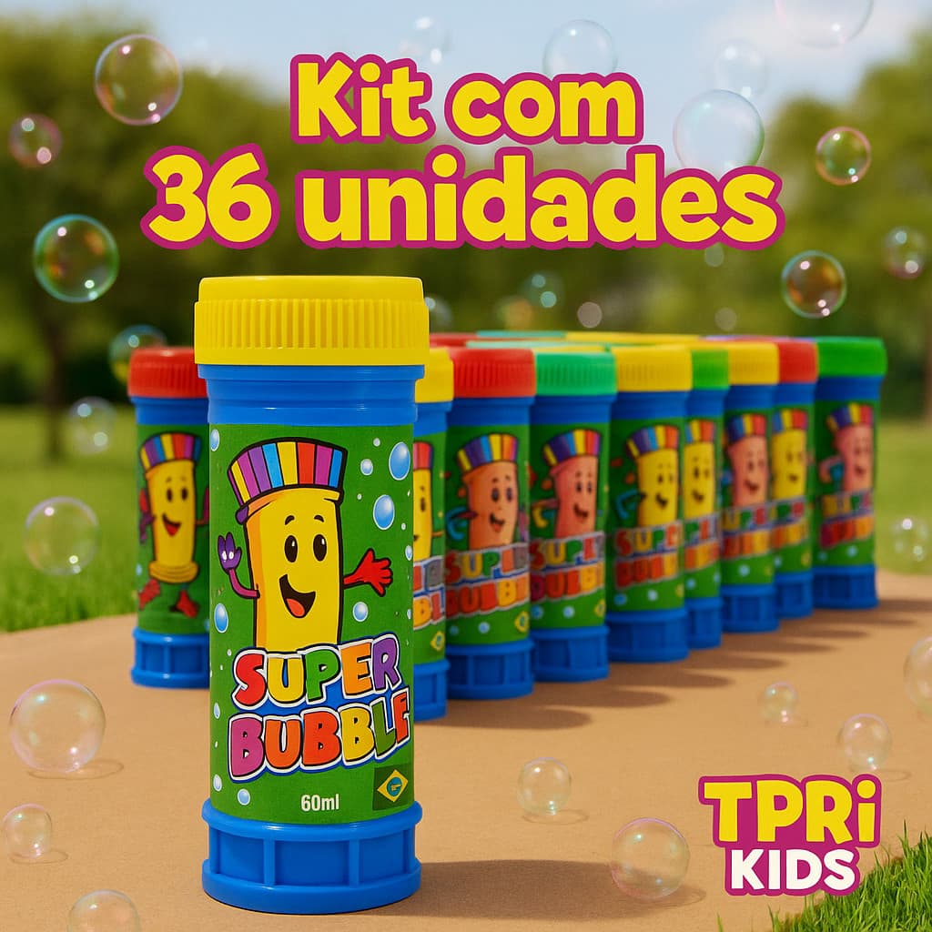 Kit 36 Bolha de Sabão Brinquedo Infantil Aniversário Brinde Escolar Lembrancinha Festa Junina Top 3