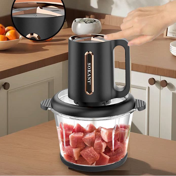 Cross-Border 110V padrão americano moedor de carne doméstico 3L tigela de vidro corte vegetal máquina de enchimento de c
