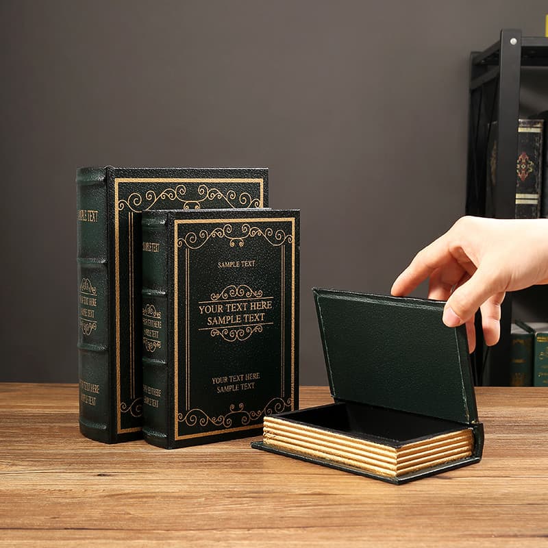Inglês falso livro ornamentos decoração luz luxo europeu Retro simulação livro caixa de armazenamento tibetano telefone