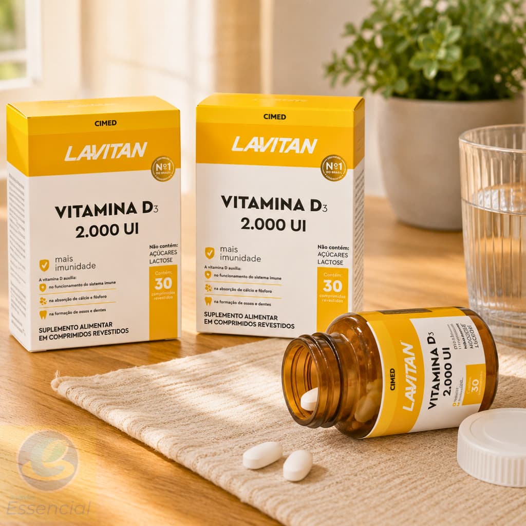 Lavitan Vitamina D 3 2000UI 30 Comp Revestidos Colecalciferol Adulto Idoso Sem Açúcar Lactose Barato
