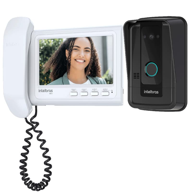 Kit 1 Vídeo Porteiro Interfone IVR 7 + 1 Fechadura Reversível FCFEC01N IVR7