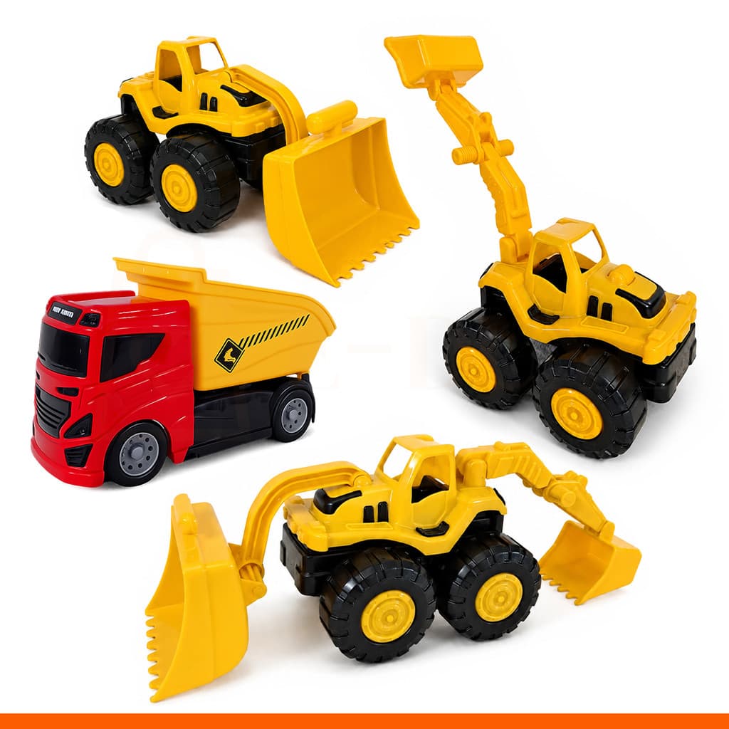 Brinquedo Menino Trator Construção Caminhão Caçamba Retroescavadeira Pá Carregadeira