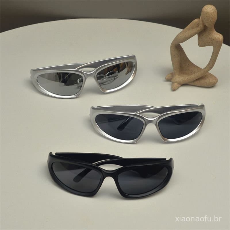 Óculos de sol futuristas cyberpunk populares para homens, estilo Y2K europeu e americano, estilo de rua super cool, prot