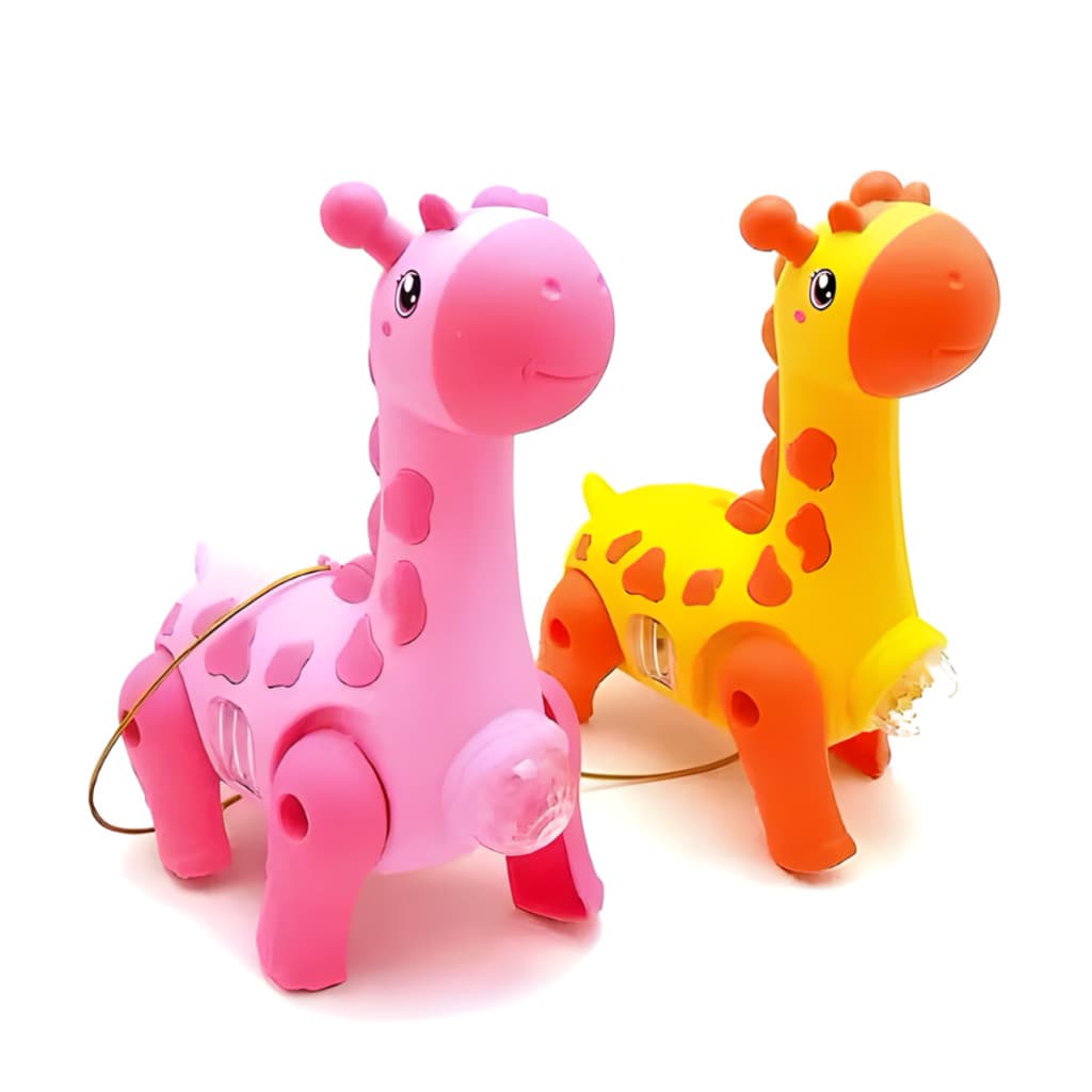 Girafa Elétrica Brinquedo Infantil com Som, Luz e Movimento | Animal Interativo Bate e Volta