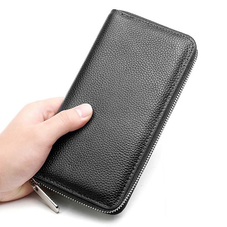 [Premium Leather] Women's Long Cowhide Fashion Contrast Color Card Holder Clutch Bag/Accordion Wallet/Leather Wallet