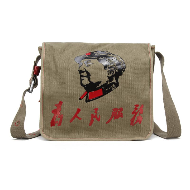 2026 novo estilo autêntico Retro bolsa de ombro saco do mensageiro cadeira Mao servindo as pessoas saco de lona