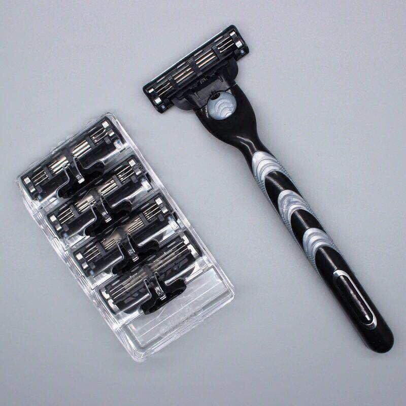 Universal à moda antiga manual vento velocidade afiada 3 lâmina de três camadas manual lâmina de barbear faca de barba