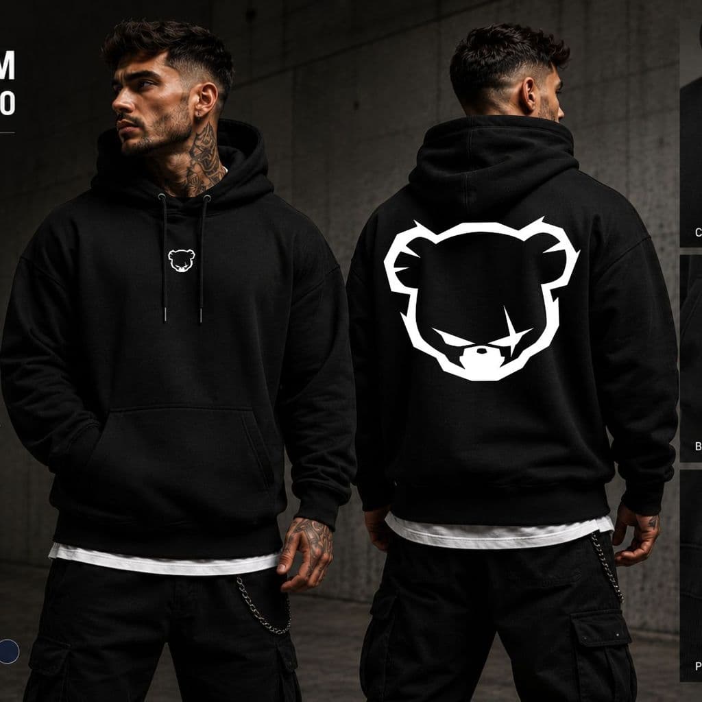 Blusa Moletom Masculino Ursinho Mal Flanelado Canguru com Capuz Unissex, premium