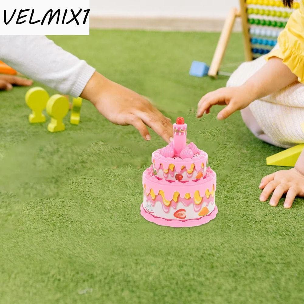 VELMIX1 Brinquedo De Bolo De Aniversário , Conjunto De Brincadeiras De Simulação De Música , Dramatização De Princesa Ka