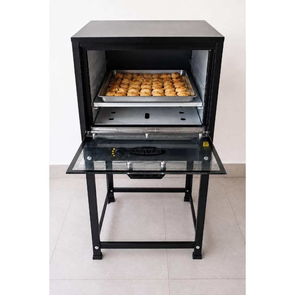 Forno Profissional 80 Litros A Gás Cristal Aço Porta Vidro Chega Até 300 Graus