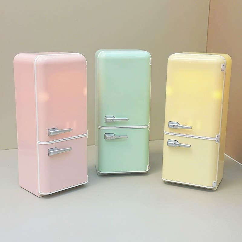 1/12 mini Geladeira Versão De Iluminação Ornamentos Simulação Conjunto De Brinquedos Doces Crianças Brincam Casinha Em m
