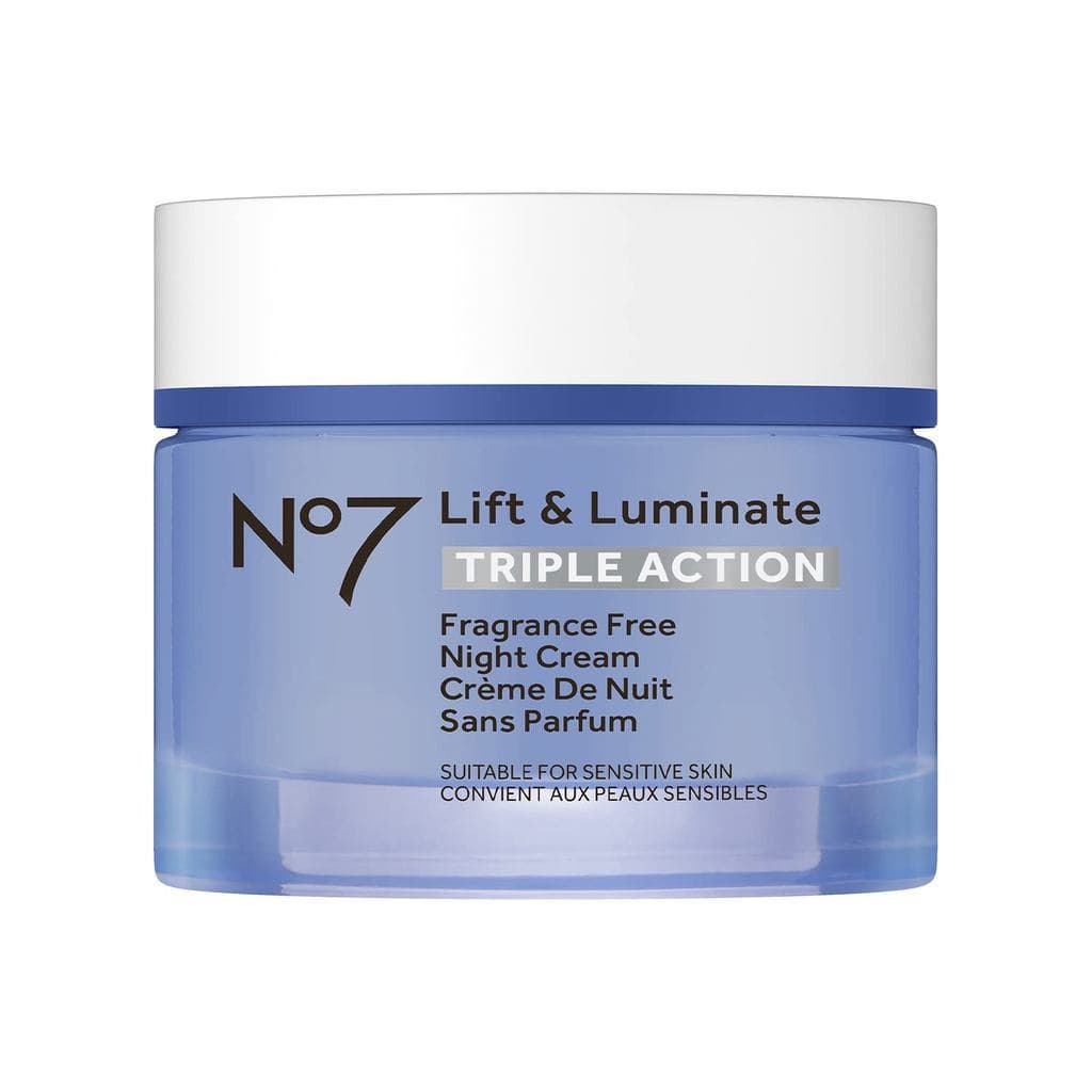Produto mais vendido: Creme noturno No7LiftandLuminate de tripla ação sem fragrância – antirrugas, colágeno, peptídeos,