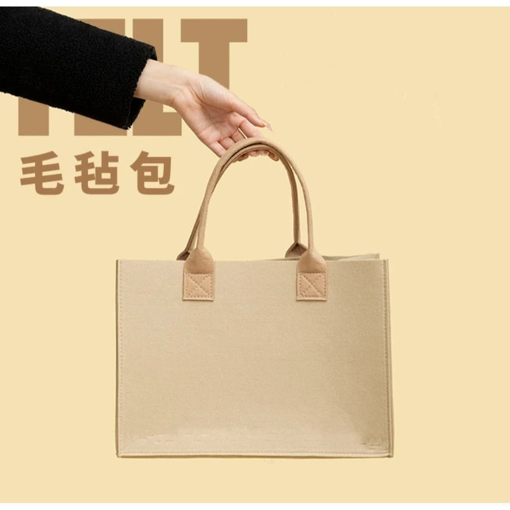 Saco de feltro simples All-Match saco portátil de grande capacidade Commuter saco de compras bolsa estudante livro urso